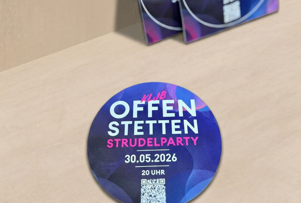 Aufkleber für die Strudelparty KLJB Offenstetten