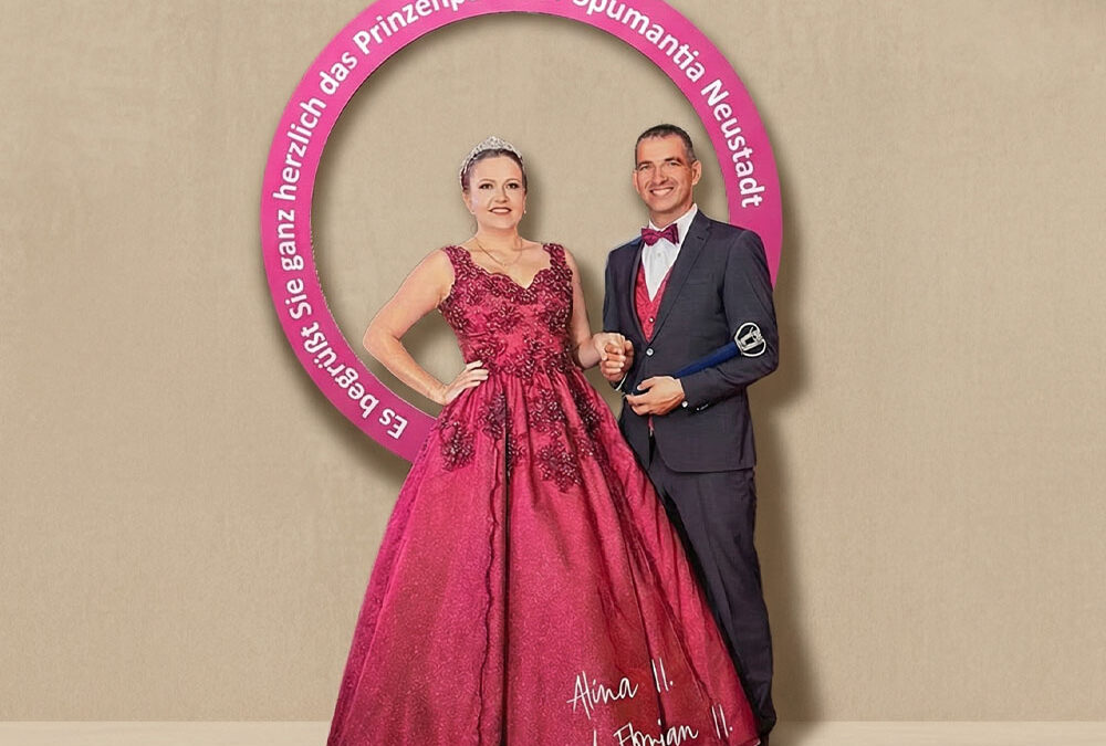 Pappaufsteller für Spumantia Neustadt – Prinzenpaar in Lebensgröße