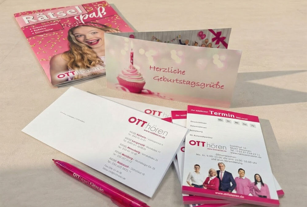 Geschäftsausstattung für Ott Hören – vielseitige Werbemittel