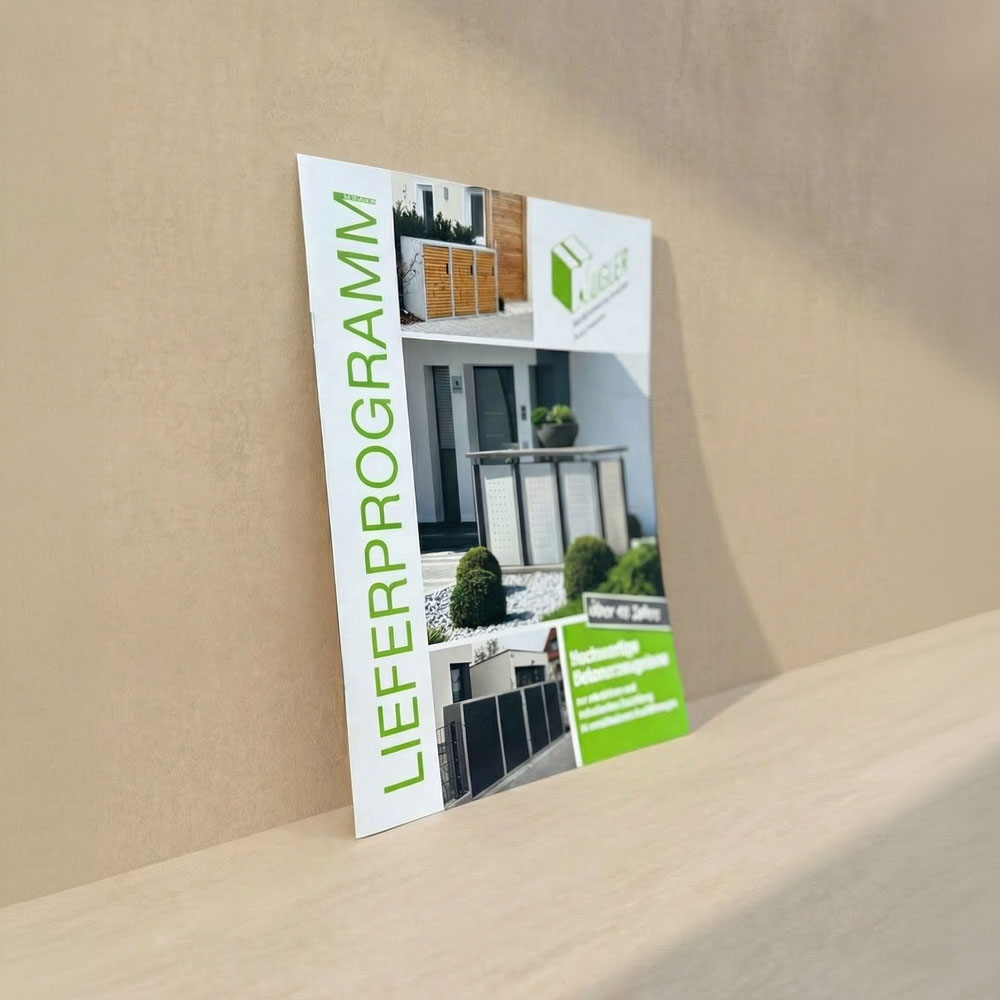 Ein Deckblatt von einem Katalog mit der grünen Aufschrift 